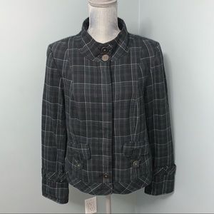 TRIBAL plaid spring or fall Jacket Women’s size 10 long sleeve heritage print